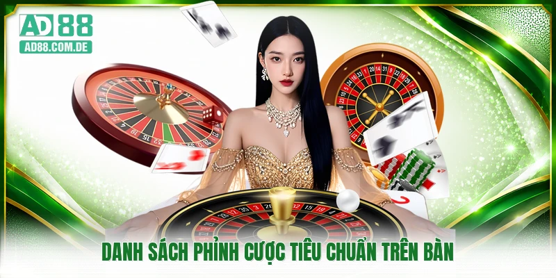Danh sách phỉnh cược tiêu chuẩn trên bàn